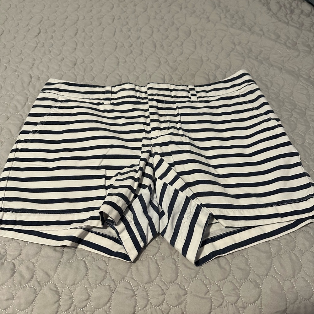 Tommy Hilfiger Navy & White Striped Shorts with Waistband Detail